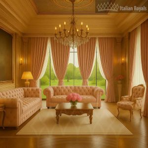 Milano Sovrana Blush Sand Velvet Custom Curtain