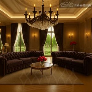 Milano Sovrana Dark Rosewood Velvet Custom Curtain