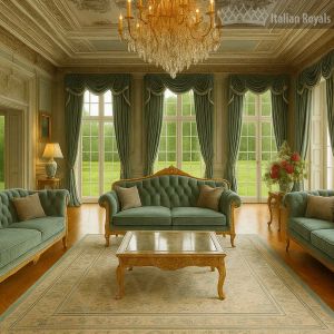 Milano Sovrana Soft Eucalyptus Velvet Custom Curtain