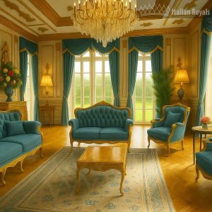 Milano Sovrana Steel Blue Velvet Custom Curtain