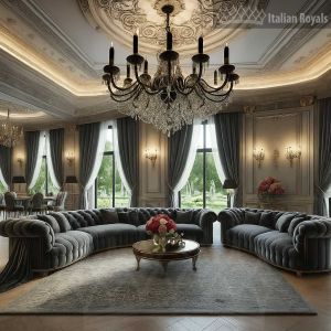 Milano Sovrana Warm Gray Velvet Custom Curtain