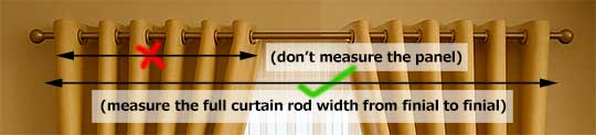Enter Curtain Rod / Track Width (in inches)