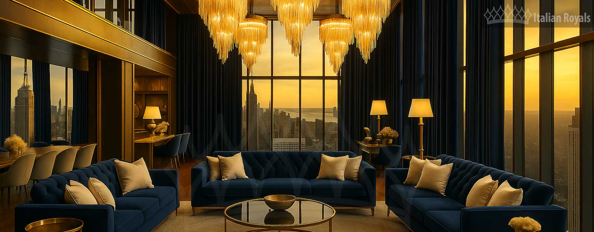 American Midnight Blue Velvet Luxury Custom Curtain