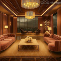 Milano Sovrana Antique Rose velvet custom curtain